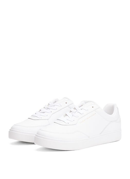 Tommy Hilfiger Beyaz Kadın Deri Sneaker FW0FW08689 - Görsel 3