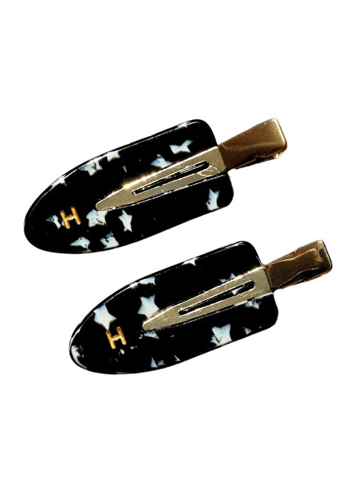 Heiri Siyah Saç Aksesuarı Yildiz Desenli Makyaj Klips Siyah - 15677185 | Boyner