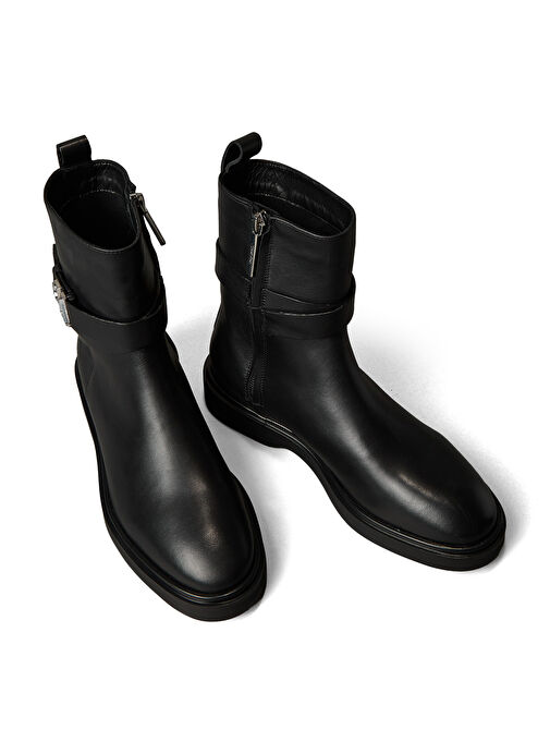 Calvin Klein Siyah Kadın Deri Bot HW0HW02663BEH - Görsel 4