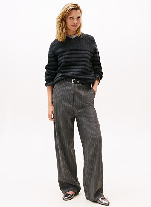 Tommy Hilfiger Gri Kadın Deri Babet FW0FW08920TRH - Görsel 7