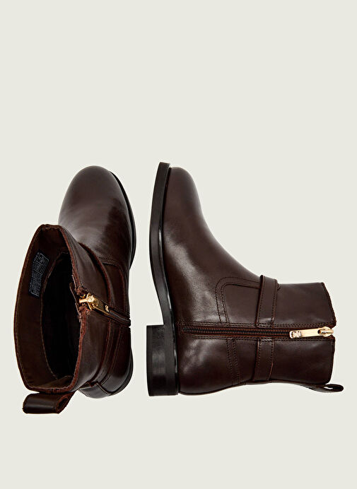 Tommy Hilfiger Kahverengi Kadın Deri Bot FW0FW08781GV0 - Görsel 4