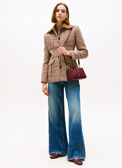 Tommy Hilfiger Bordo Kadın Deri Babet FW0FW09152H04 - Görsel 7