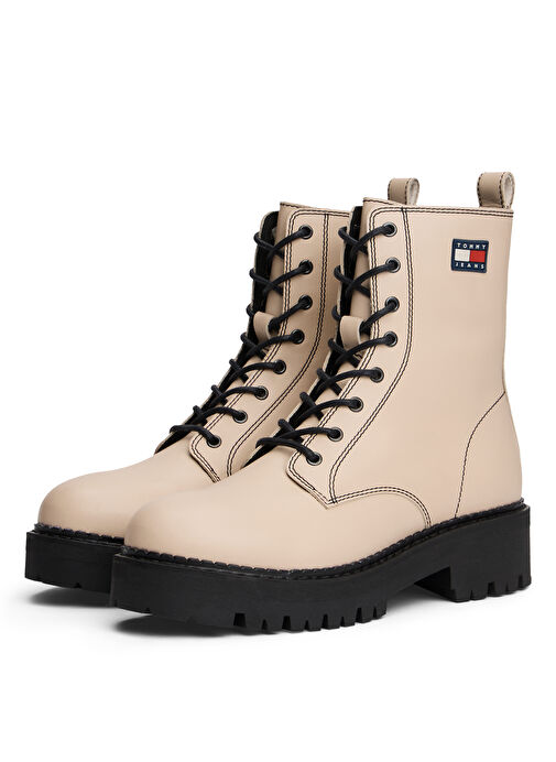 Tommy Hilfiger Bej Kadın Deri Bot EN0EN02907AES - Görsel 3