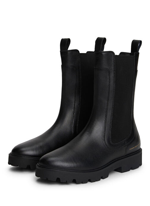 Tommy Hilfiger Siyah Kadın Deri Bot FW0FW08770BDS - Görsel 4