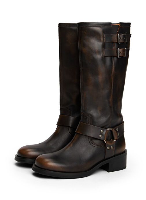 Tommy Hilfiger Kahverengi Kadın Deri Çizme EN0EN02850GY9 - Görsel 4