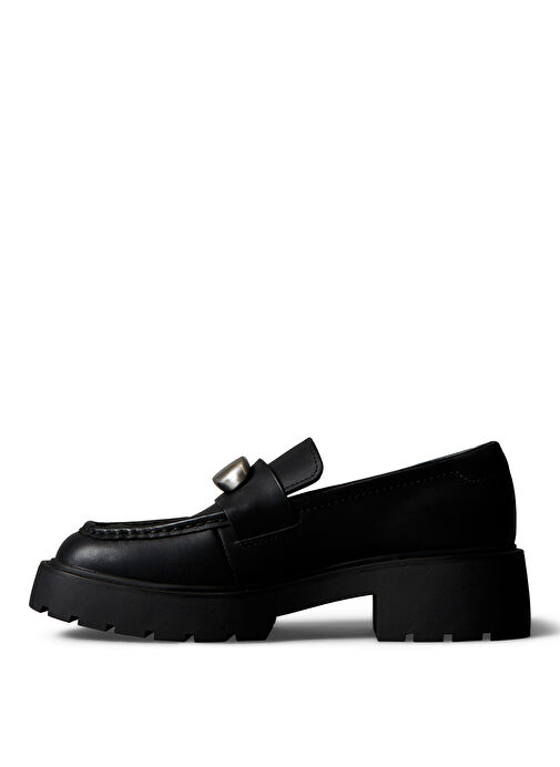Calvin Klein Siyah Kadın Deri Loafer YW0YW01912BEH - Görsel 3