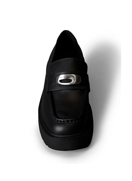Calvin Klein Siyah Kadın Deri Loafer YW0YW01912BEH - Görsel 5