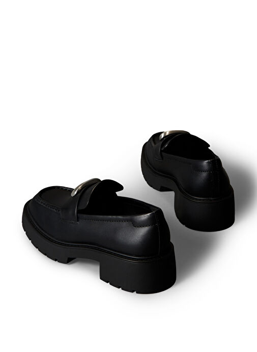 Calvin Klein Siyah Kadın Deri Loafer YW0YW01912BEH - Görsel 6