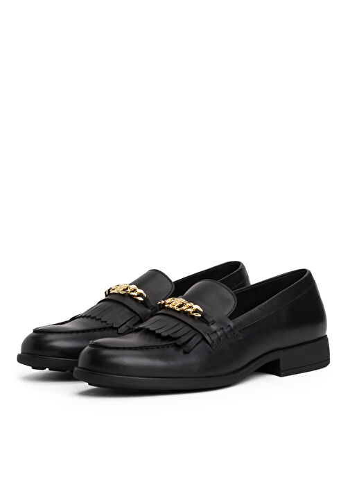 Tommy Hilfiger Siyah Kadın Deri Loafer FW0FW08971BDS - Görsel 4