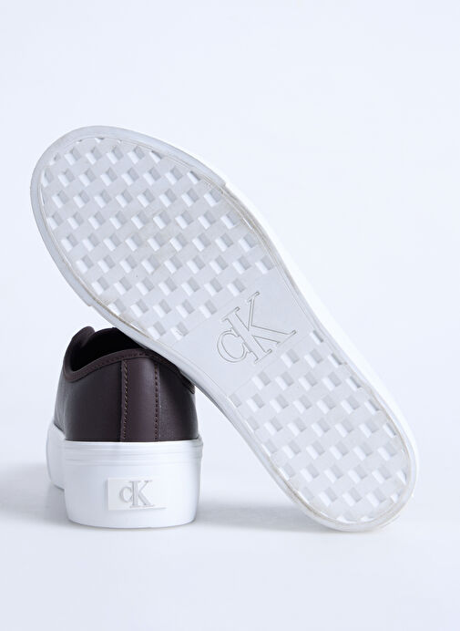 Calvin Klein Kahverengi Kadın Deri Sneaker YW0YW01932VH2 - Görsel 5