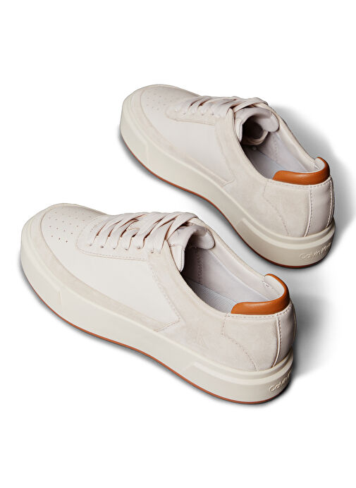 Calvin Klein Bej Kadın Deri Sneaker YW0YW0198701M - Görsel 5