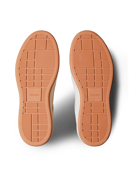 Calvin Klein Bej Kadın Deri Sneaker YW0YW0198701M - Görsel 7
