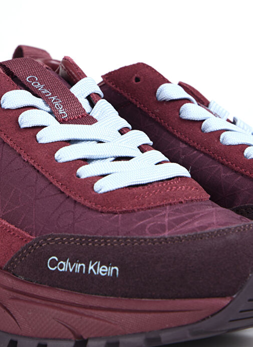 Calvin Klein Bordo Kadın Deri Sneaker YW0YW01995VH2 - Görsel 6