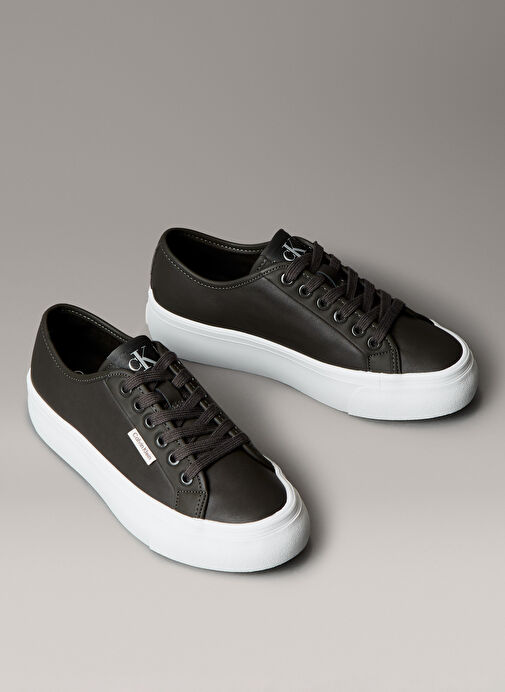 Calvin Klein Siyah Kadın Deri Sneaker YW0YW01932PAR - Görsel 4