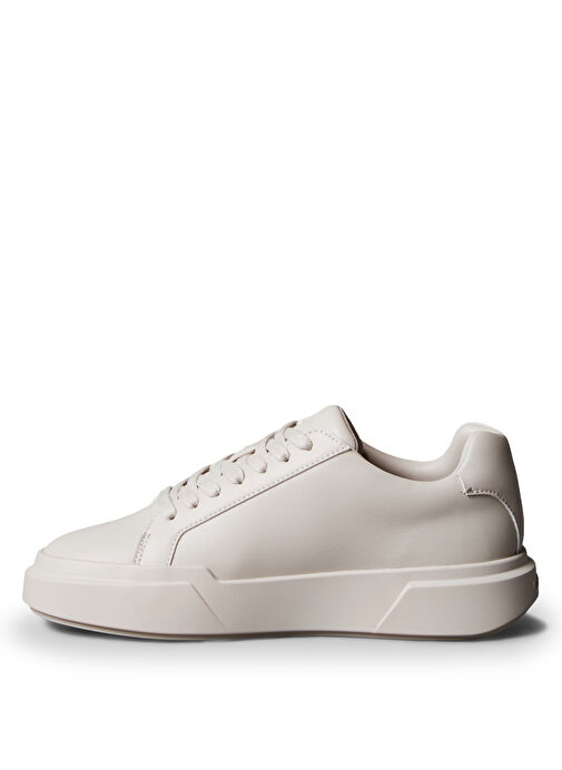 Calvin Klein Ekru Kadın Deri Sneaker YW0YW01947PA8 - Görsel 4
