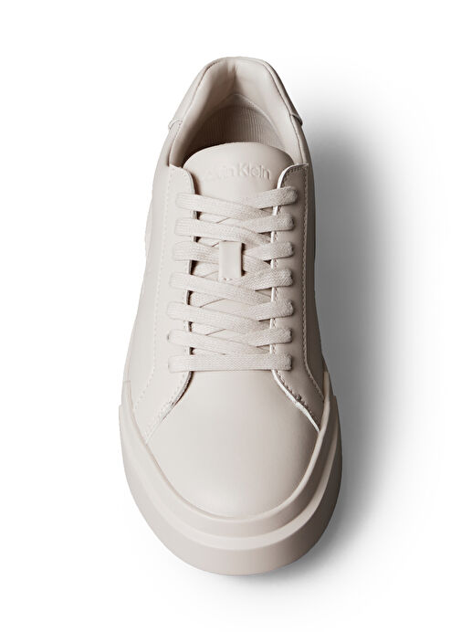 Calvin Klein Ekru Kadın Deri Sneaker YW0YW01947PA8 - Görsel 6