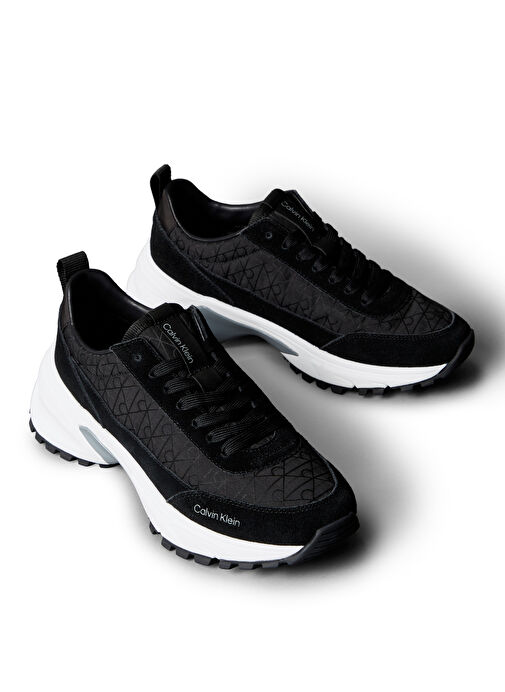 Calvin Klein Siyah Kadın Deri Sneaker YW0YW0199501O - Görsel 3