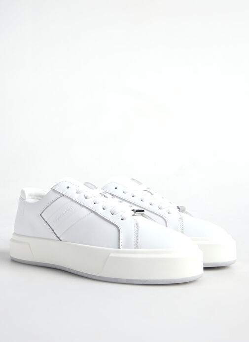 Calvin Klein Beyaz Kadın Deri Sneaker YW0YW02007YAF - Görsel 3