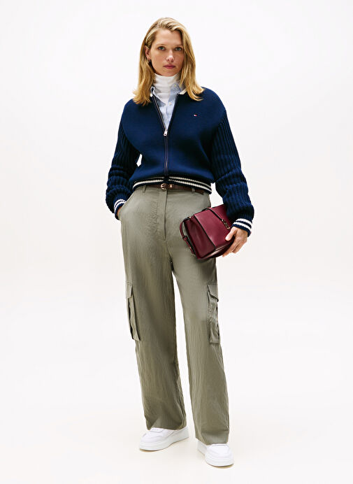 Tommy Hilfiger Beyaz Kadın Deri Sneaker FW0FW08819YBR - Görsel 7