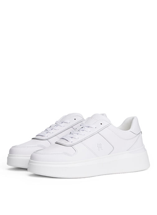 Tommy Hilfiger Beyaz Kadın Deri Sneaker FW0FW08819YBR - Görsel 3