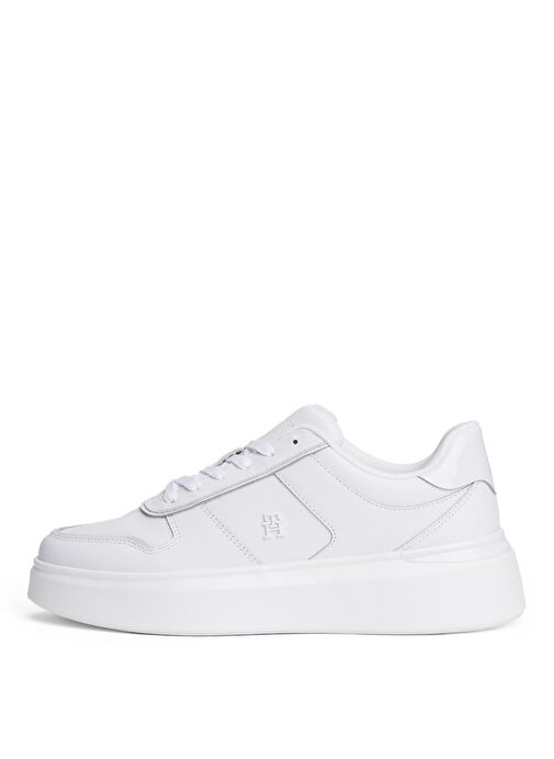 Tommy Hilfiger Beyaz Kadın Deri Sneaker FW0FW08819YBR - Görsel 4