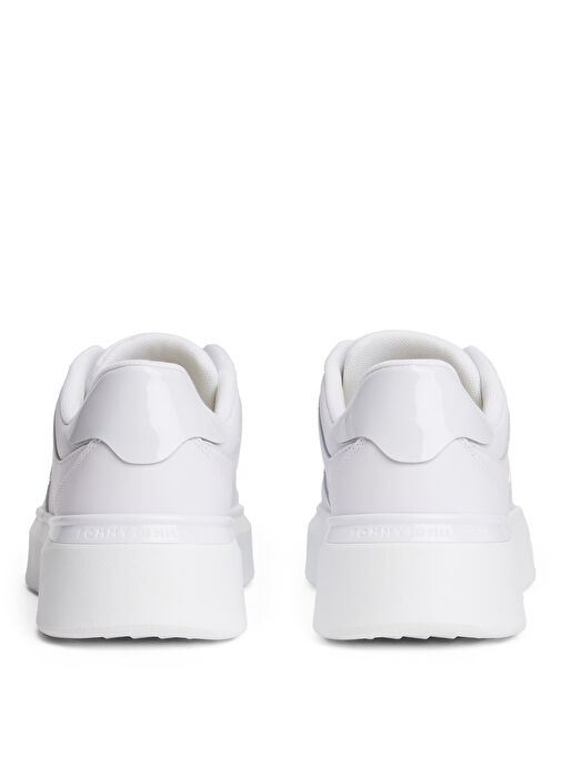 Tommy Hilfiger Beyaz Kadın Deri Sneaker FW0FW08819YBR - Görsel 5