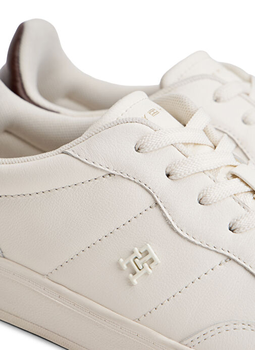 Tommy Hilfiger Bej Kadın Deri Sneaker FW0FW08823YBH - Görsel 7