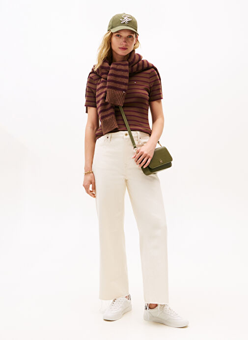 Tommy Hilfiger Bej Kadın Deri Sneaker FW0FW08823YBH - Görsel 8