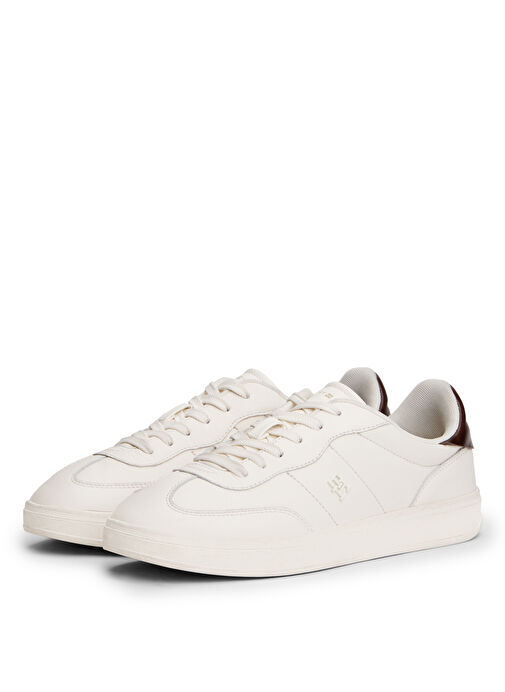 Tommy Hilfiger Bej Kadın Deri Sneaker FW0FW08823YBH - Görsel 3