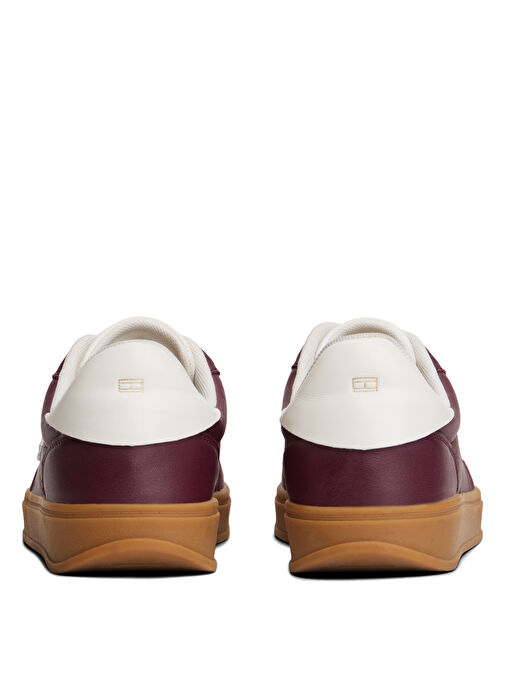 Tommy Hilfiger Bordo Kadın Deri Sneaker FW0FW08823H04 - Görsel 6