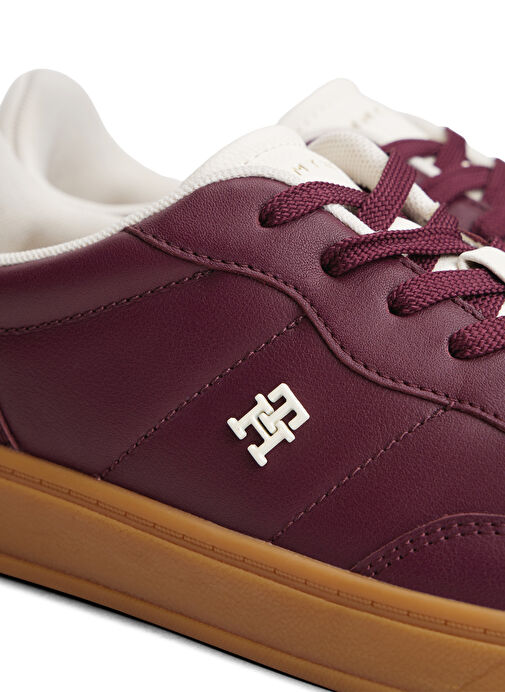 Tommy Hilfiger Bordo Kadın Deri Sneaker FW0FW08823H04 - Görsel 7