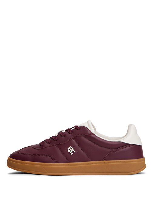Tommy Hilfiger Bordo Kadın Deri Sneaker FW0FW08823H04 - Görsel 5