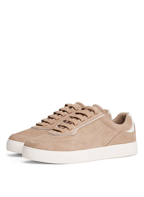 Tommy Hilfiger Bej Kadın Deri Sneaker FW0FW09050AFE - Görsel 3