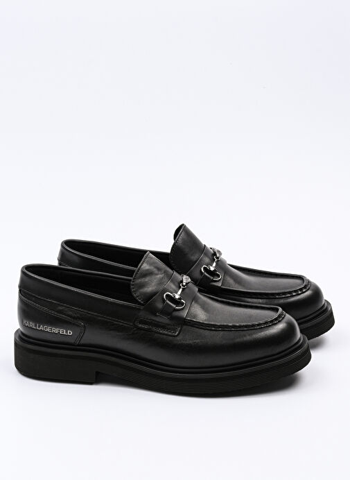Karl Lagerfeld Siyah Erkek Deri Loafer KINGSTON Loafer - Görsel 3