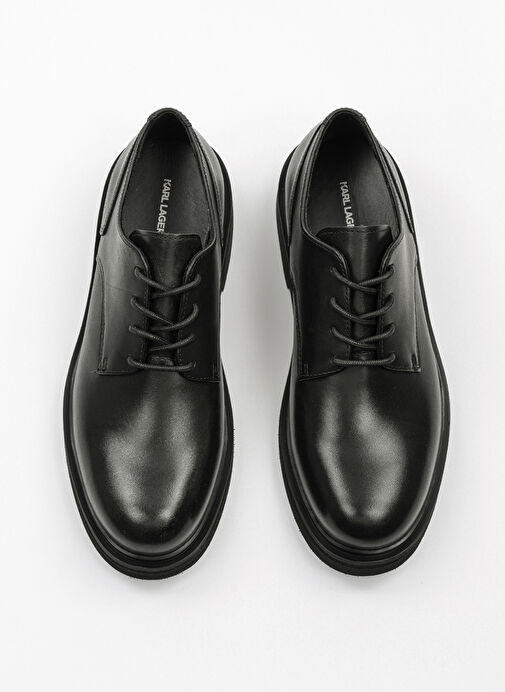 Karl Lagerfeld Siyah Erkek Deri Günlük Ayakkabı KINGSTON Derby Lace - Görsel 4