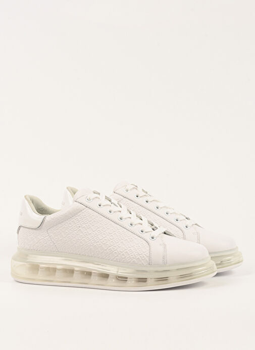 Karl Lagerfeld Beyaz Erkek Sneaker KAPRI KUSHION Emboss Repeat Lo Lace - Görsel 3