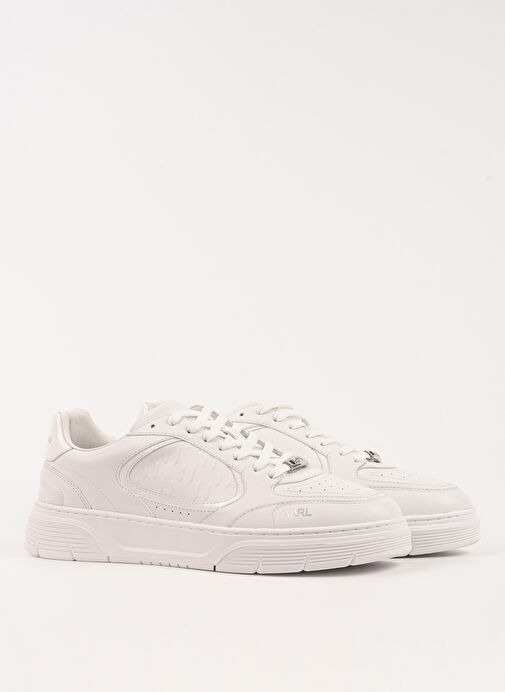 Karl Lagerfeld Beyaz Erkek Deri Sneaker KOURTNEY Monogram Emboss - Görsel 3