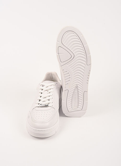Karl Lagerfeld Beyaz Erkek Deri Sneaker KOURTNEY Monogram Emboss - Görsel 6