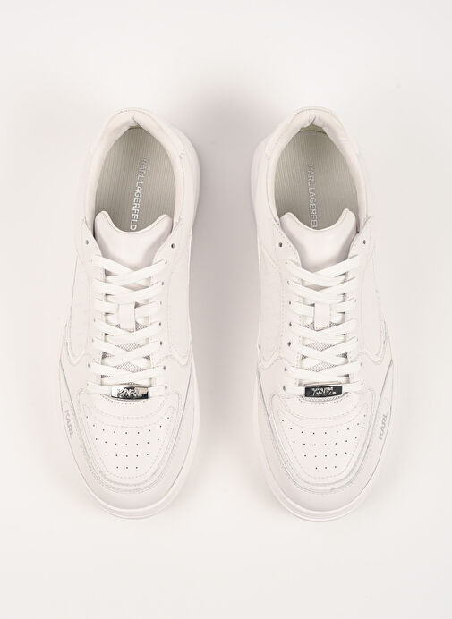 Karl Lagerfeld Beyaz Erkek Deri Sneaker KOURTNEY Monogram Emboss - Görsel 4