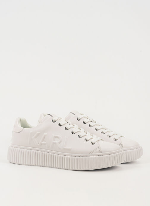 K Karl Lagerfeld Beyaz Erkek Deri Sneaker KAPRIKA Geometrikarl Logo - Görsel 3
