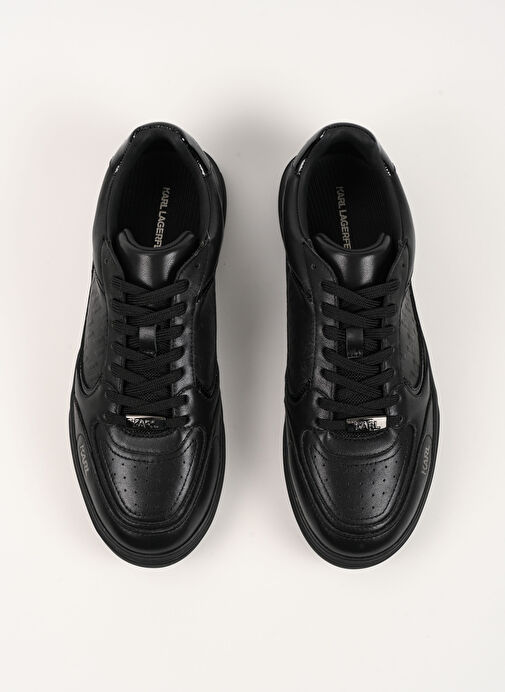 Karl Lagerfeld Siyah Erkek Deri Sneaker KOURTNEY Mongram Emboss - Görsel 4