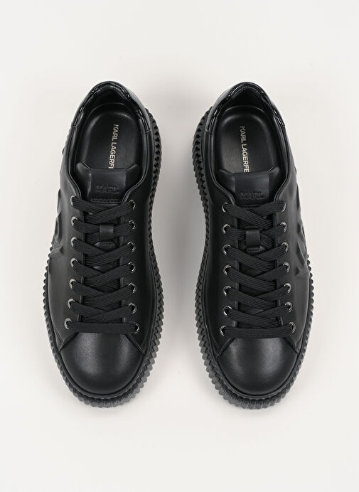 Karl Lagerfeld Siyah Erkek Deri Sneaker KAPRIKA Geometrikarl Logo - Görsel 4