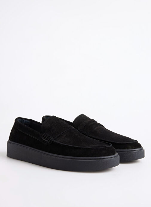 F By Fabrika Siyah Erkek Deri Günlük Ayakkabı KUBU - Görsel 3