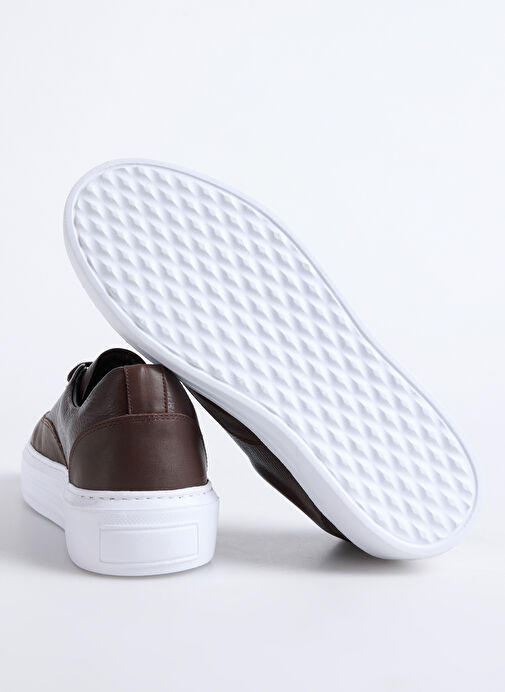 F By Fabrika Kahverengi Erkek Deri Sneaker TAMA - Görsel 5