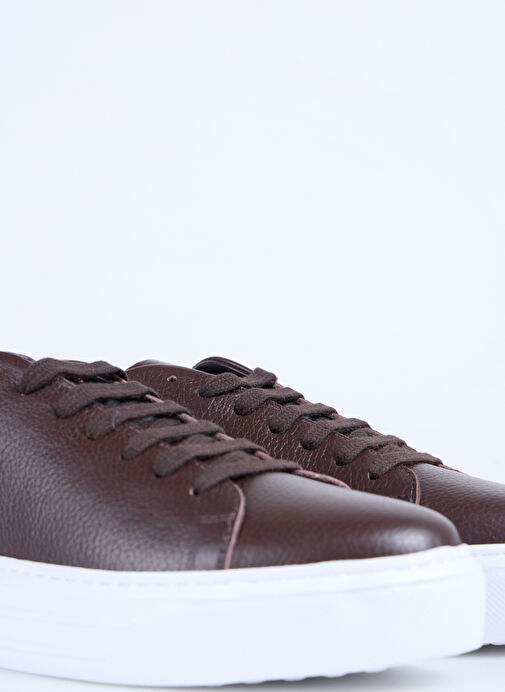 F By Fabrika Kahverengi Erkek Deri Sneaker PIOS - Görsel 6