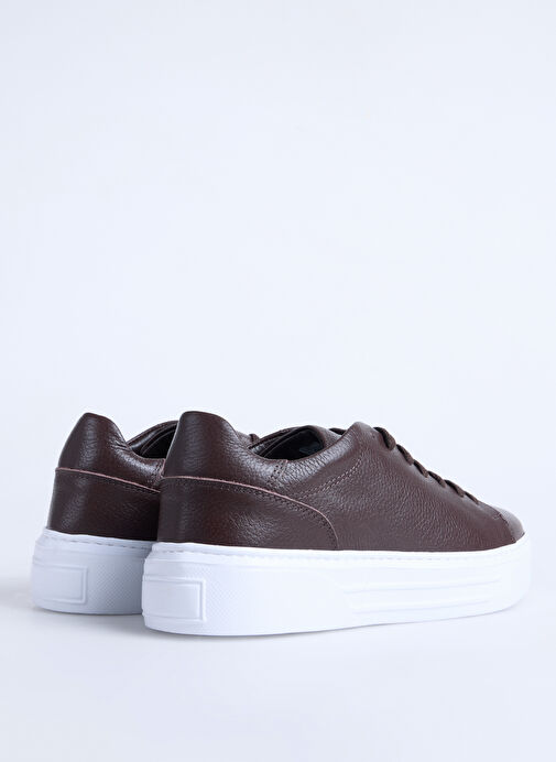 F By Fabrika Kahverengi Erkek Deri Sneaker PIOS - Görsel 4