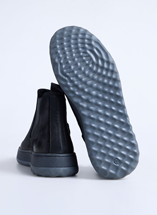 F By Fabrika Siyah Erkek Deri Bot SARU - Görsel 5