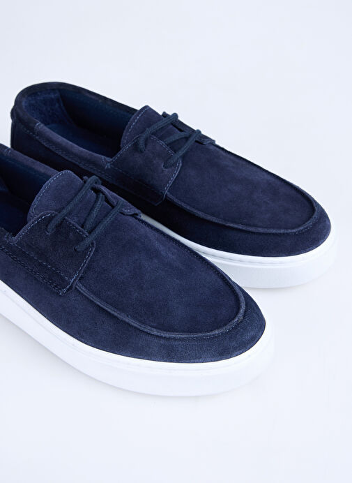 F By Fabrika Lacivert Erkek Deri Günlük Ayakkabı DOMER - Görsel 6