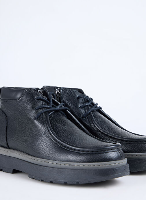 F By Fabrika Siyah Erkek Deri Bot VERI - Görsel 6