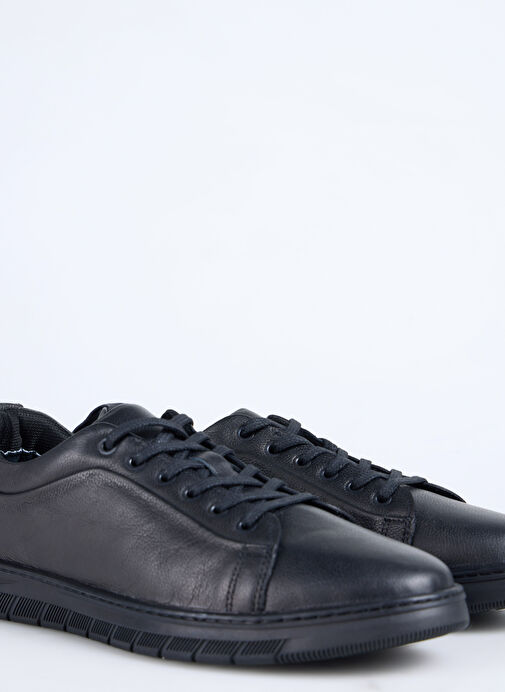 F By Fabrika Siyah Erkek Deri Sneaker TAIN - Görsel 6